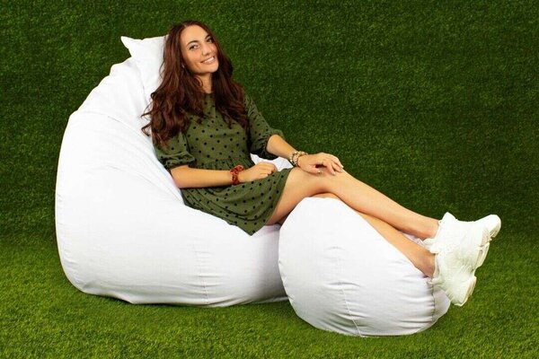 ALL IN - XXL Fehér Kültéri Babzsákfotel Garnitúra