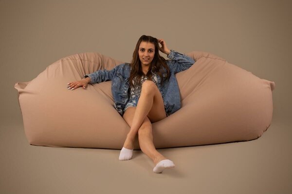 Relax Babzsák Kanapé - Drapp - 200x90x50 cm
