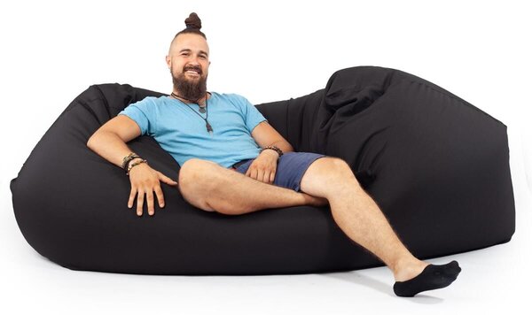 Relax Babzsák Kanapé - Fekete - 200x90x50 cm