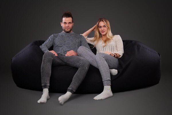 Relax Babzsák Kanapé - Fekete - 200x90x50 cm