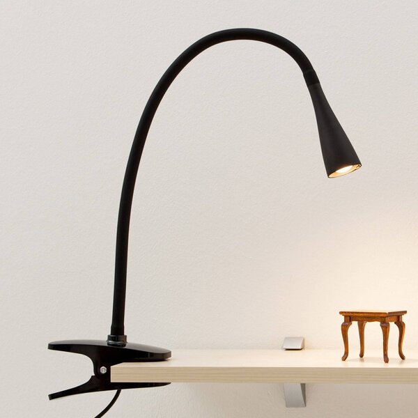 Lindby LED-es bilincslámpa Baris, magasság 44 cm, fekete, 3000K, Fekete, Dolgozószoba / Iroda, fém, Modern