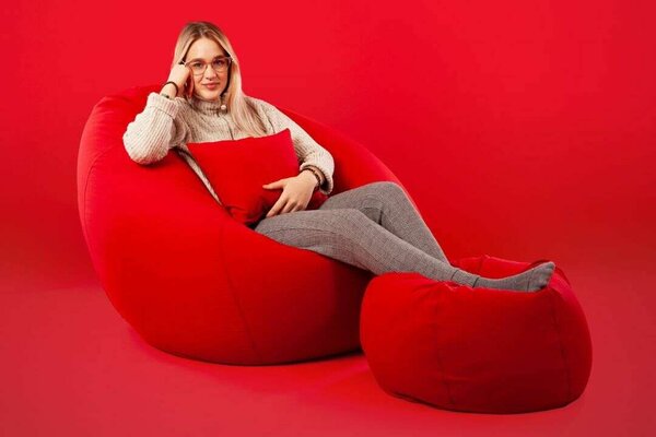 Piros XXL Babzsákfotel Garnitúra