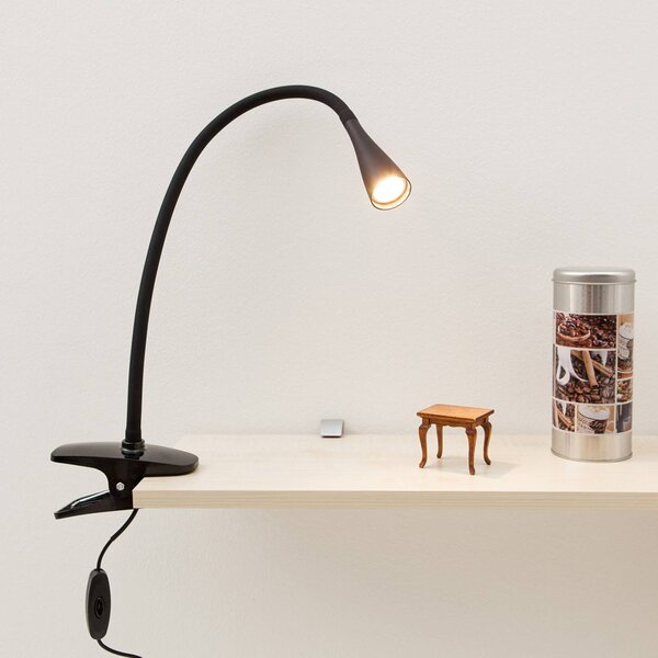 Lindby LED-es bilincslámpa Baris, magasság 44 cm, fekete, 3000K, Fekete, Dolgozószoba / Iroda, fém, Modern