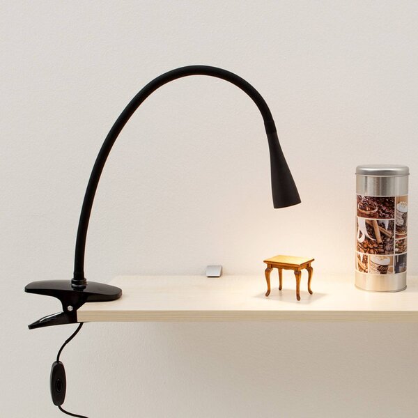 Lindby LED-es bilincslámpa Baris, magasság 44 cm, fekete, 3000K, Fekete, Dolgozószoba / Iroda, fém, Modern