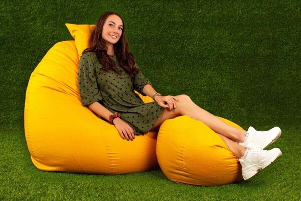 ALL IN - XXL Sárga Kültéri Babzsákfotel Garnitúra
