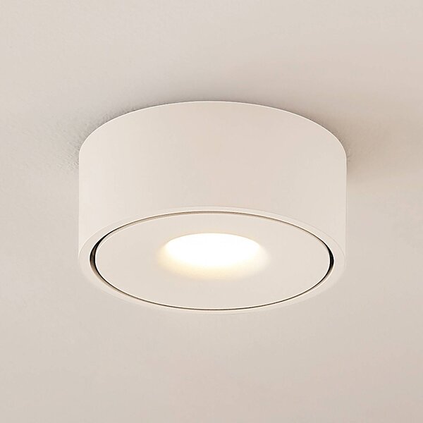 Arcchio Rotari LED mennyezeti lámpa, fehér, fém, Ø 12 cm, dimmelhető, Fehér / opál, Folyosó, Alumínium, Modern