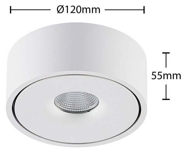 Arcchio Rotari LED mennyezeti lámpa, fehér, fém, Ø 12 cm, dimmelhető, Fehér / opál, Folyosó, Alumínium, Modern