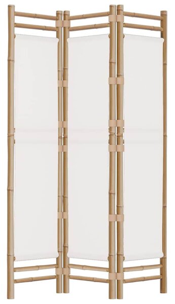 3 paneles összecsukható bambusz és vászon térelválasztó 120 cm