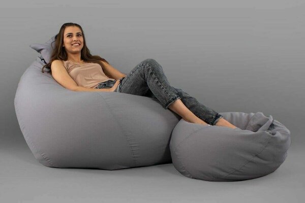 RelaxDays XXL Szürke Babzsákfotel Garnitúra