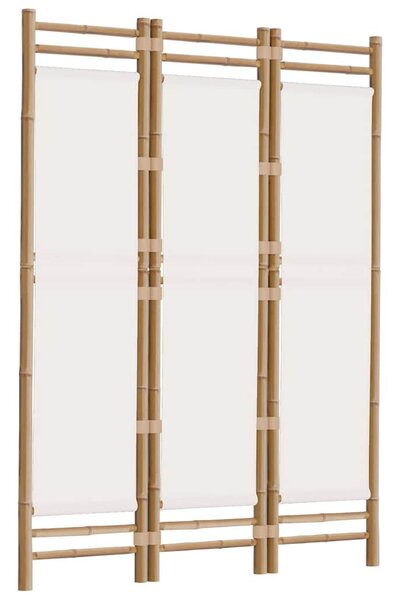 3 paneles összecsukható bambusz és vászon térelválasztó 120 cm
