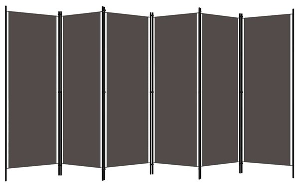 Antracitszürke 6 paneles paraván 300 x 180 cm
