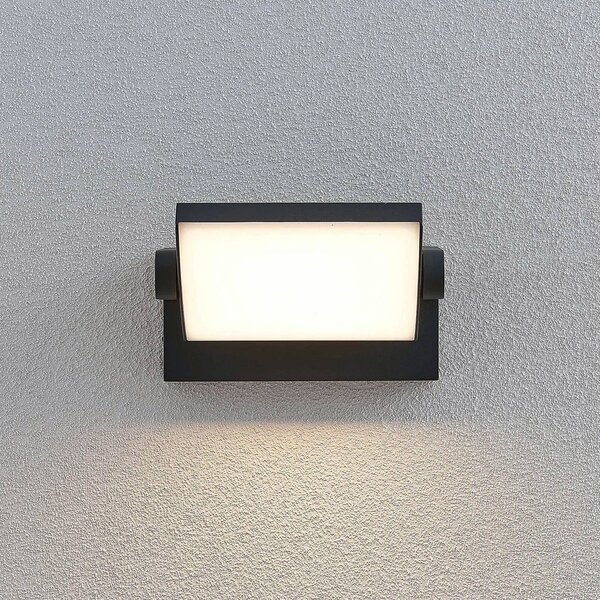 Lindby LED kültéri fali lámpa Sherin, 2 db, forgatható, Fekete, Alumínium, Modern