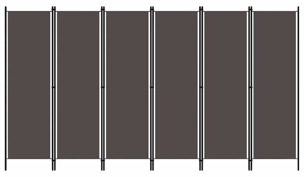 Antracitszürke 6 paneles paraván 300 x 180 cm