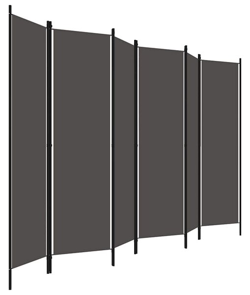Antracitszürke 6 paneles paraván 300 x 180 cm