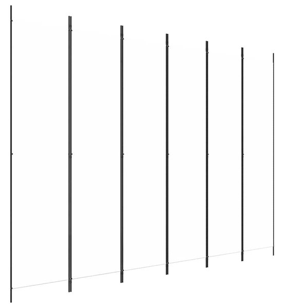 6 paneles fehér szövet térelválasztó 250 x 220 cm