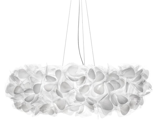 Slamp Clizia Mama Non lógó világítás, Ø78 cm, fehér/átlátszó, dimmelhető, Fehér / opál, Nappali / Étkező, Műanyag, Dizájn