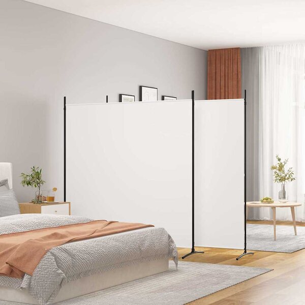 2 paneles fehér szövet térelválasztó 525x180 cm