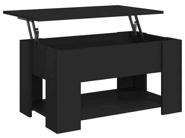Fekete szerelt fa dohányzóasztal 79 x 49 x 41 cm