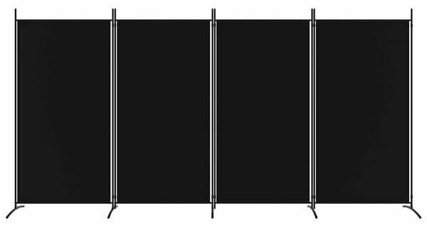 4 paneles fekete szövet térelválasztó 346x180 cm