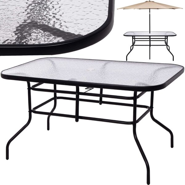 Springos kerti Asztal 140x80x70cm - Fekete