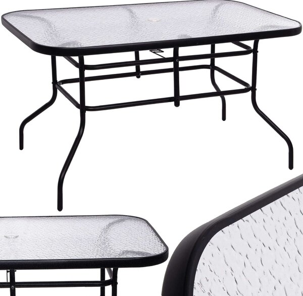 Springos kerti Asztal 140x80x70cm - Fekete