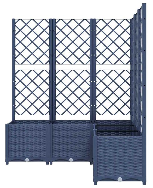 Kékszürke PP rácsos kerti ültetőláda 120 x 120 x 136 cm