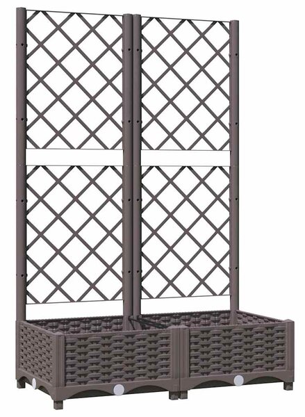 Barna polipropilén rácsos kerti ültetőláda 80 x 40 x 121,5 cm