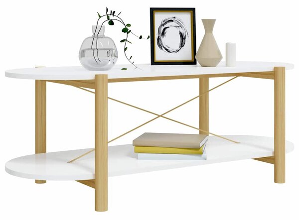 Fehér szerelt fa dohányzóasztal 110 x 48 x 40 cm