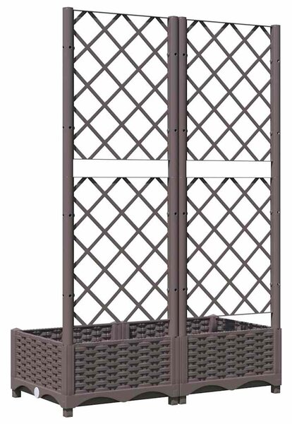 Barna polipropilén rácsos kerti ültetőláda 80 x 40 x 121,5 cm