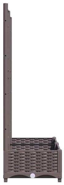 Barna polipropilén rácsos kerti ültetőláda 80 x 40 x 121,5 cm