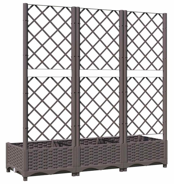 Barna PP kerti virágláda ráccsal 120 x 40 x 121,5 cm