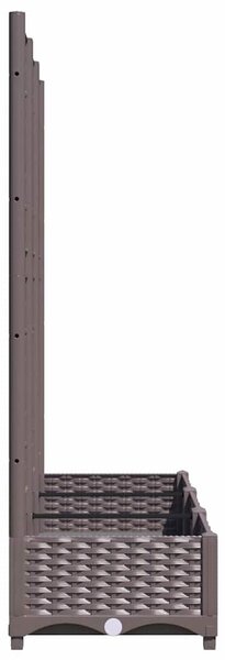Barna PP kerti virágláda ráccsal 120 x 40 x 121,5 cm