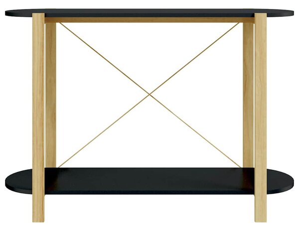 Fekete szerelt fa tálalóasztal 110 x 38 x 75 cm