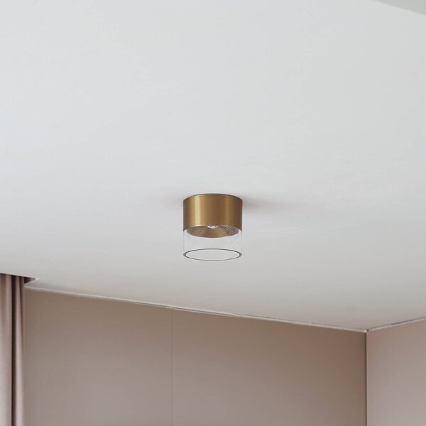 Lindby LED mennyezeti lámpa Dalila, arany, Ø 10 cm, alumínium, Sárgaréz / arany, Nappali / Étkező, Alumínium, Modern