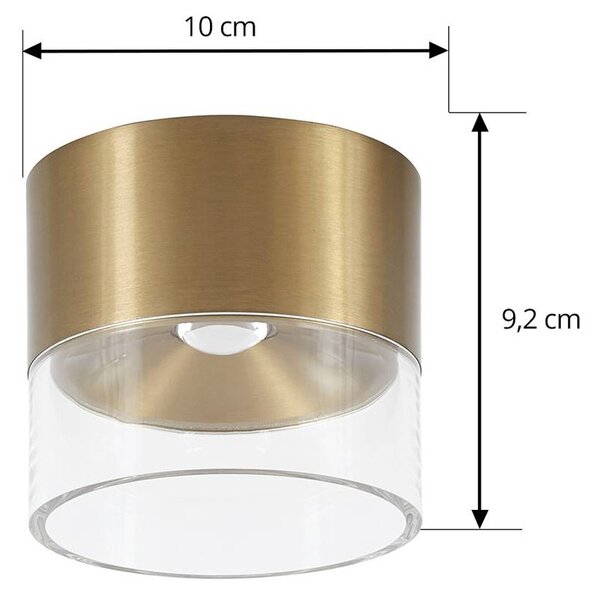 Lindby LED mennyezeti lámpa Dalila, arany, Ø 10 cm, alumínium, Sárgaréz / arany, Nappali / Étkező, Alumínium, Modern