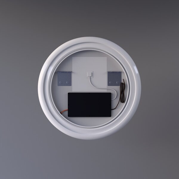 Welland Type-789 LED tükör - fényerő + színhőfok állítás + páramentesítő + óra - Ø 60 cm