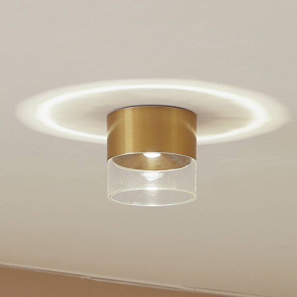 Lindby LED mennyezeti lámpa Dalila, arany, Ø 10 cm, alumínium, Sárgaréz / arany, Nappali / Étkező, Alumínium, Modern