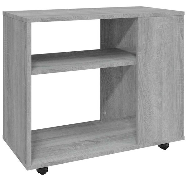 Szürke sonoma színű szerelt fa kisasztal 70 x 35 x 60,5 cm