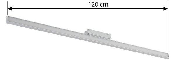 Lindby LED-es fürdőszobai és tükörvilágítás Alenia, 120cm, IP44, szürke, Alu / szürke / cink, Fürdőszoba, Alumínium, Modern