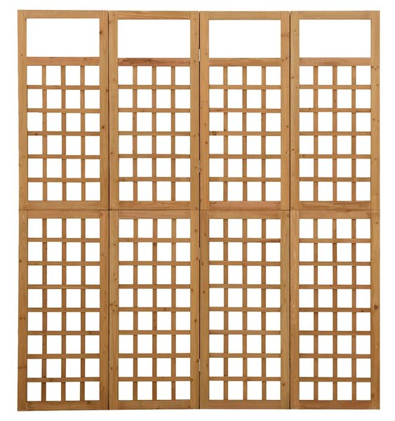 4 paneles tömör fenyőfa térelválasztó/lugasrács 161 x 180 cm