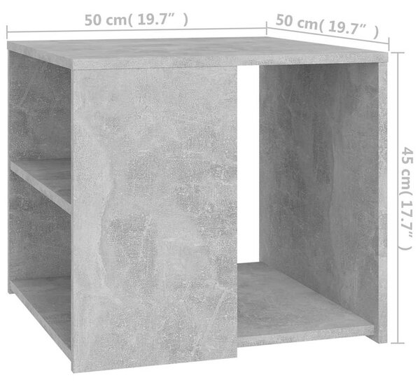 Betonszürke szerelt fa kisasztal 50 x 50 x 45 cm