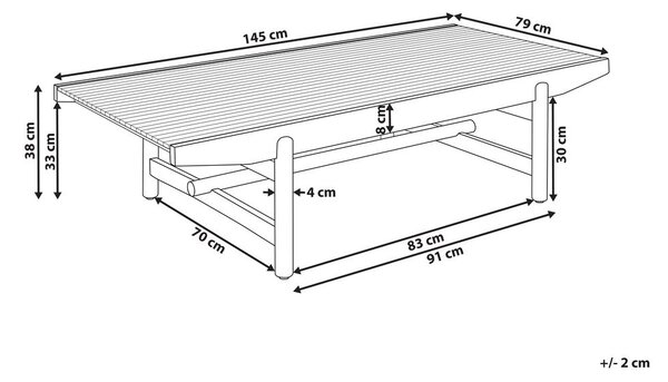 Kerti dohányzóasztal GIAVENO 145 cm 79 cm Akácfa Barna