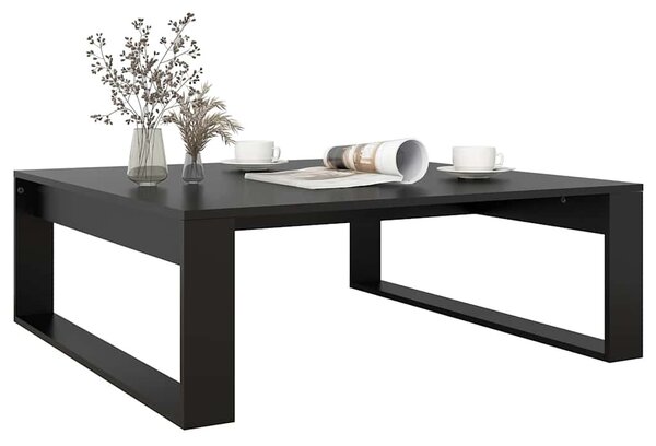 Fekete szerelt fa dohányzóasztal 100 x 100 x 35 cm