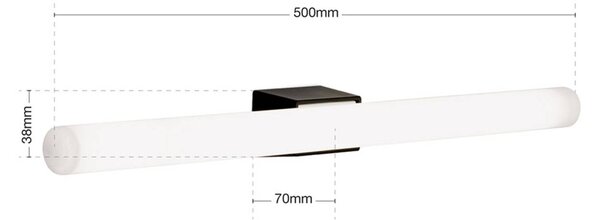 ORION LED tükör lámpa Visagist, fekete tartó, Fekete, Nappali / Étkező, fém, Modern