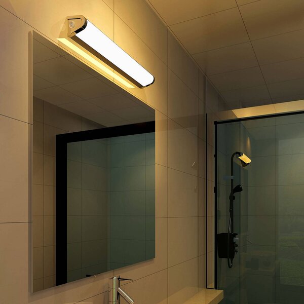 G & L Handels GmbH LED fali lámpa 511106 tükörhöz, kapcsolóval, Króm / ezüst, Hálószoba, Alumínium, Modern