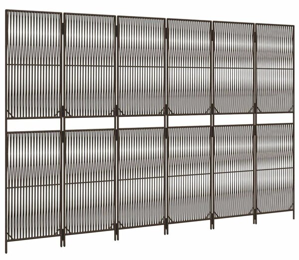 VidaXL Polyrattan Térelválasztó - Barna - 6 Panel - 294x180cm