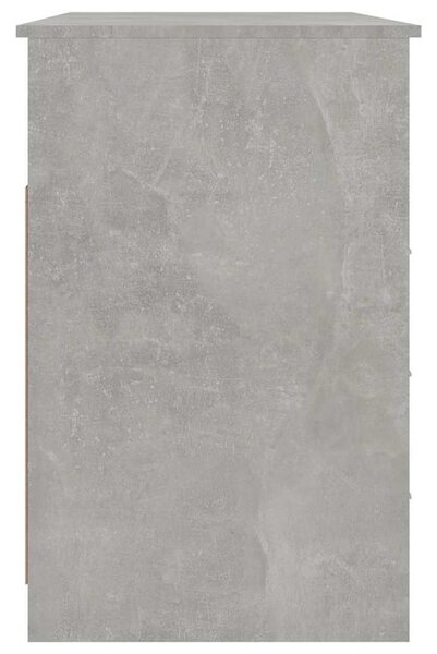 Betonszürke szerelt fa íróasztal fiókokkal 102x50x76 cm