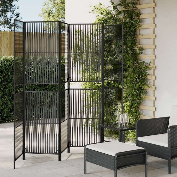 VidaXL Polyrattan Térelválasztó - Fekete - 6 Panel - 294x180cm