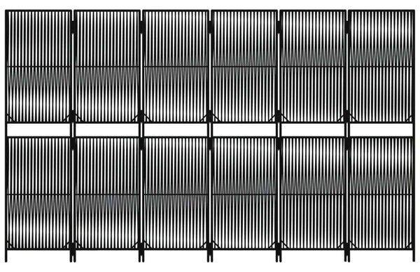VidaXL Polyrattan Térelválasztó - Fekete - 6 Panel - 294x180cm