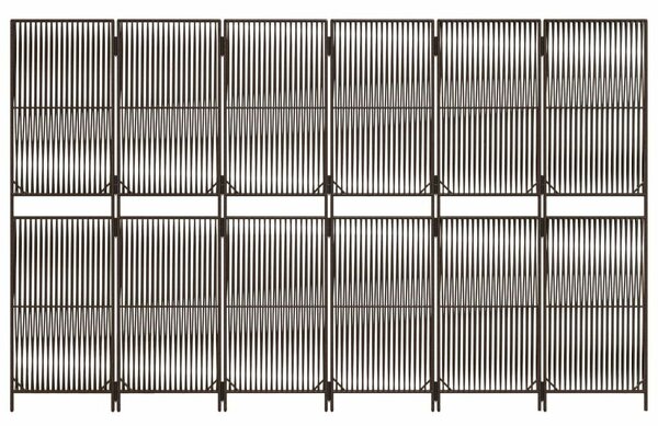 VidaXL Polyrattan Térelválasztó - Barna - 6 Panel - 294x180cm